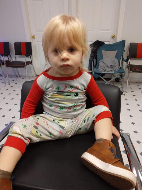 Before a kid's haircut