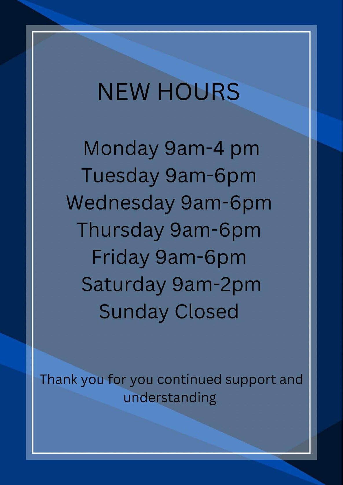 New hours for the Salon